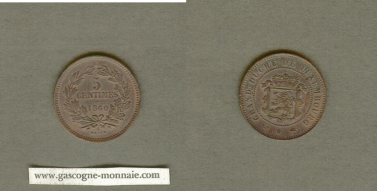 Luxembourg 5 centimes 1860A AU